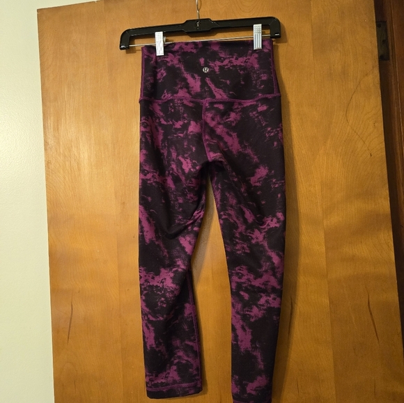 Lululemon Wunder Under Crop Full On Luon Breezie Regal Plum Black 2 - Picture 3 of 4